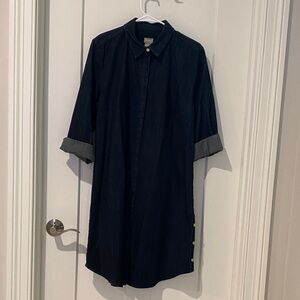 Chico’s Button Detail Denim Shirt Dress